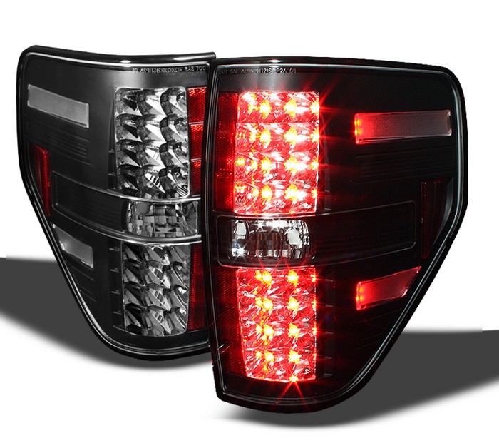 Spyder LED Black Tail Lights Ford F150 Styleside 09-10