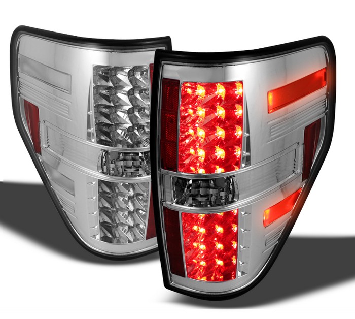 Spyder LED Chrome Tail Lights Ford F150 Styleside 09-10