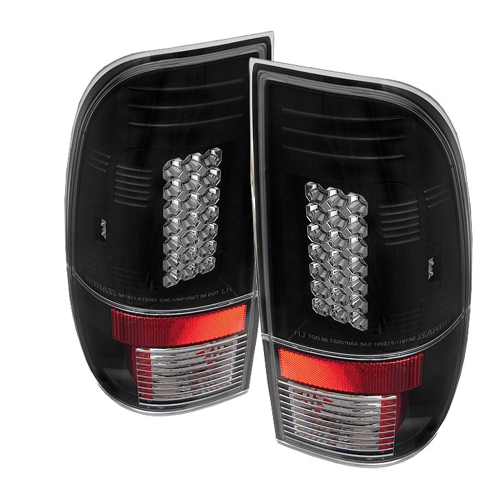 Spyder LED Black Tail Lights Ford F150 Styleside 97-03 F250 350 450 550 Super Duty 99-07