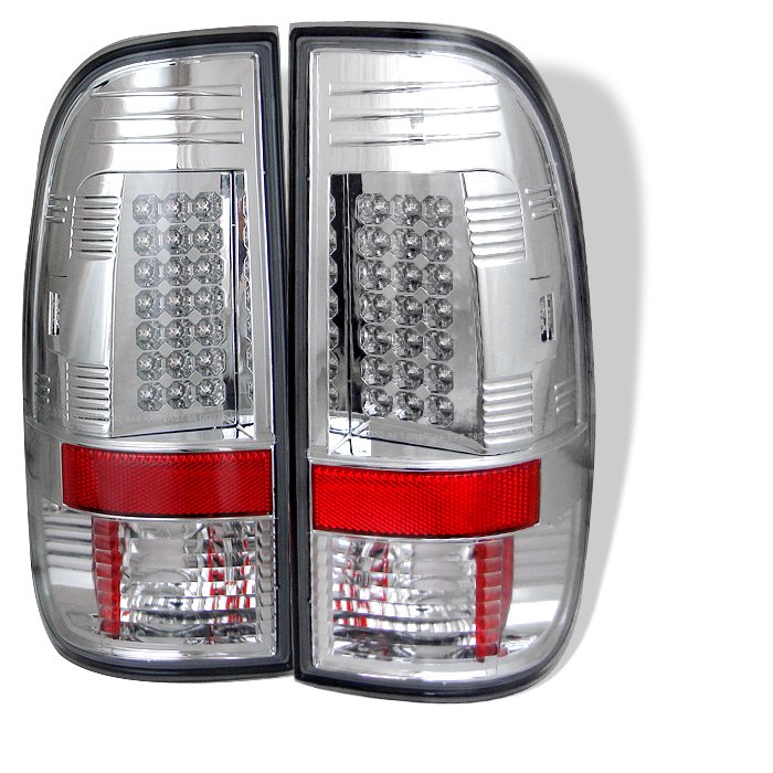 Spyder LED Chrome Tail Lights Ford F150 Styleside 97-03 F250 350 450 550 Super Duty 99-07