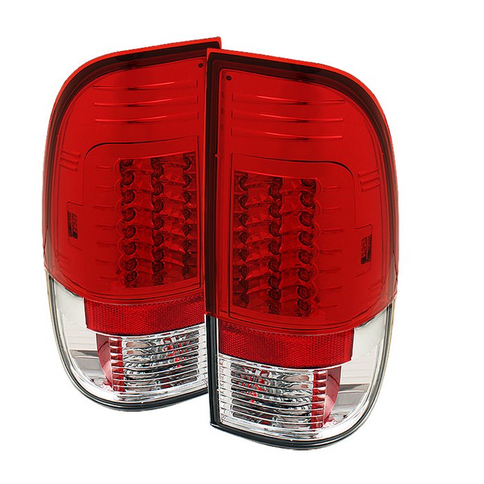 Spyder Version 2 LED Red/Clear Tail Lights Ford F150 Styleside 97-03 F250 350 450 550 Super Duty 99-07