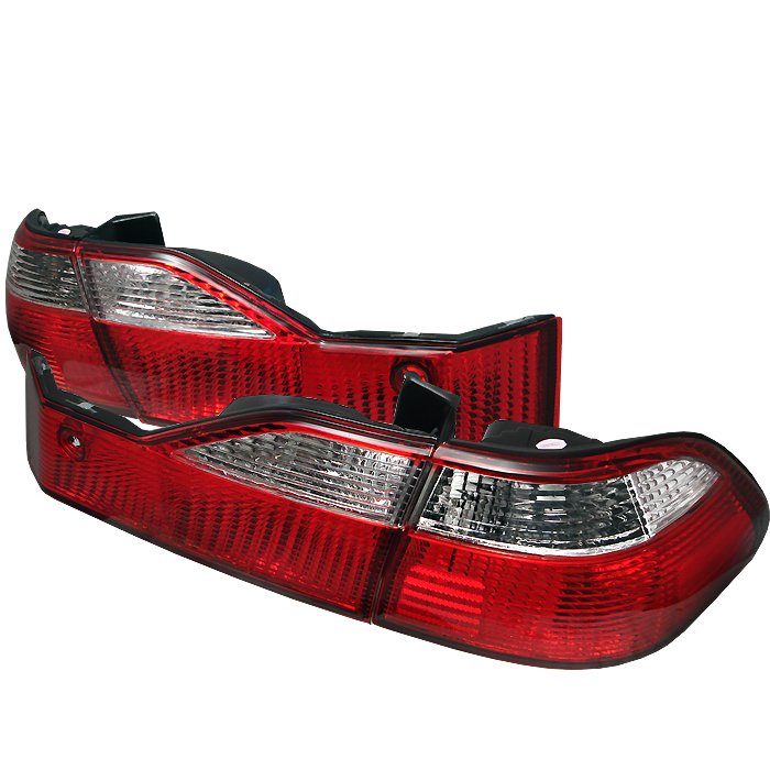 Spyder 4Dr Red/Clear Tail Lights Honda Accord 98-00