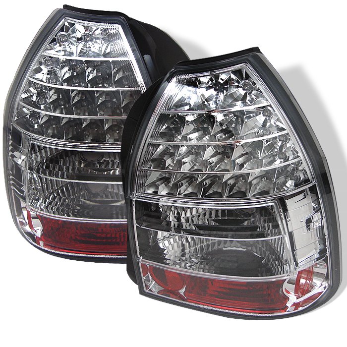 Spyder 3Dr LED Chrome Tail Lights Honda Civic 96-00