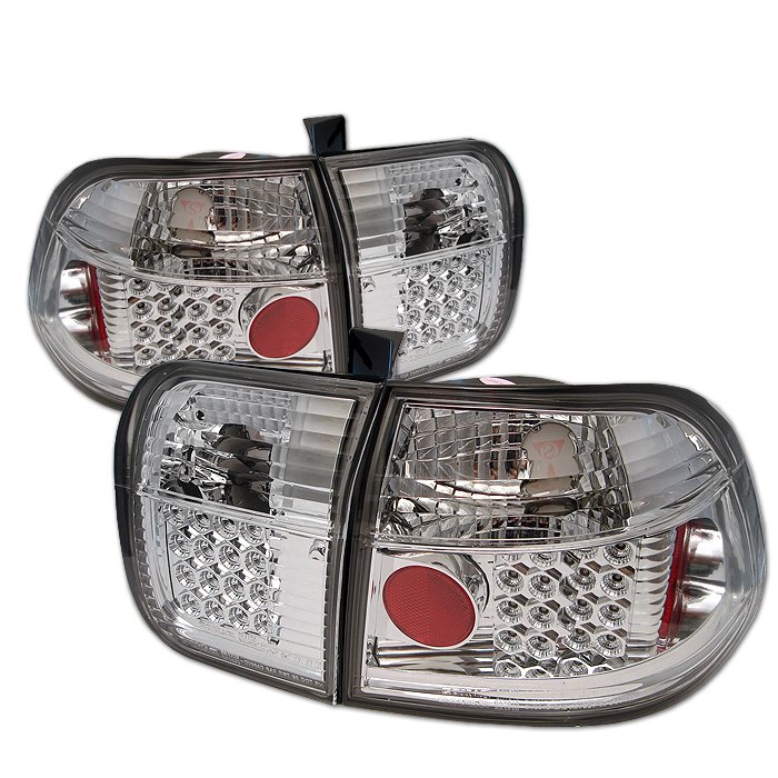 Spyder 4Dr LED Chrome Tail Lights Honda Civic 96-98