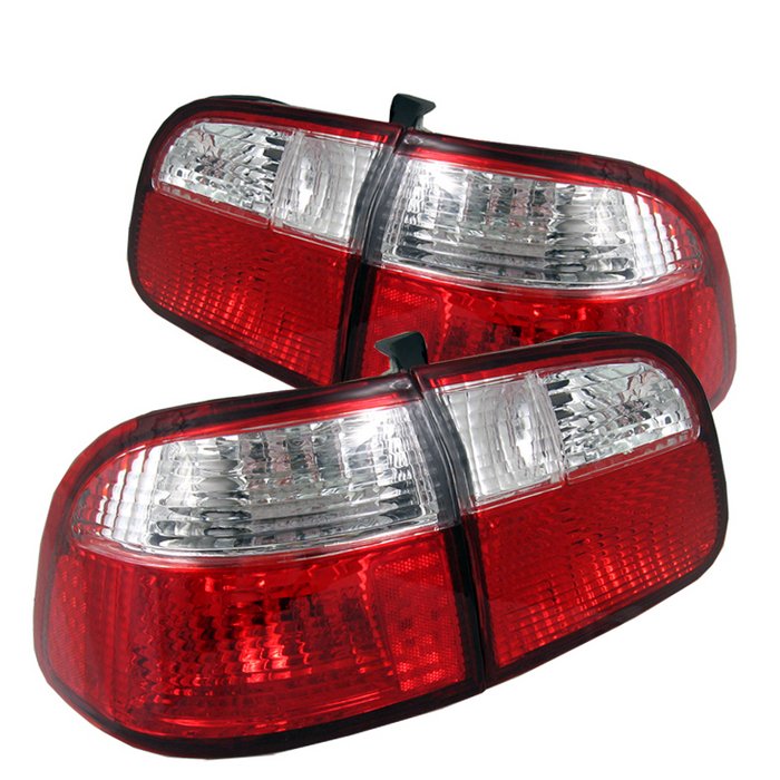 Spyder 4Dr Altezza Red/Clear Tail Lights Honda Civic 99-00