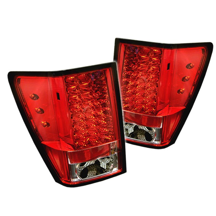 Spyder LED Red/Clear Tail Lights Jeep Grand Cherokee 05-06