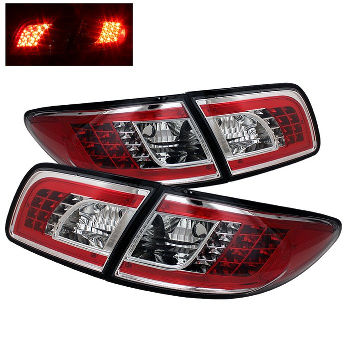 Spyder 4Dr LED Chrome Tail Lights Mazda 6 03-05