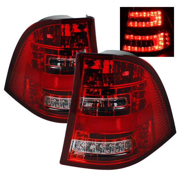 Spyder LED Red/Clear Tail Lights Mercedes Benz W163 Ml 98-05