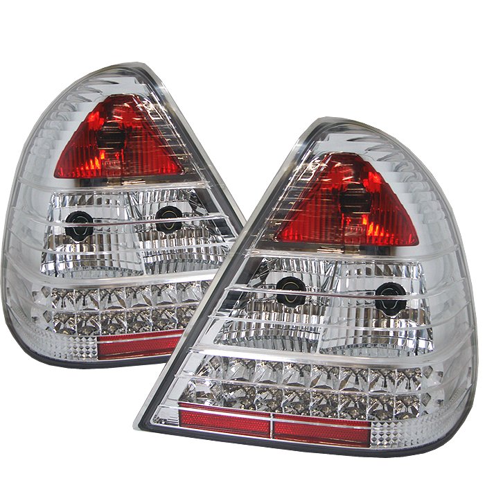 Spyder LED Chrome Tail Lights Mercedes Benz W202 C-Class 94-00