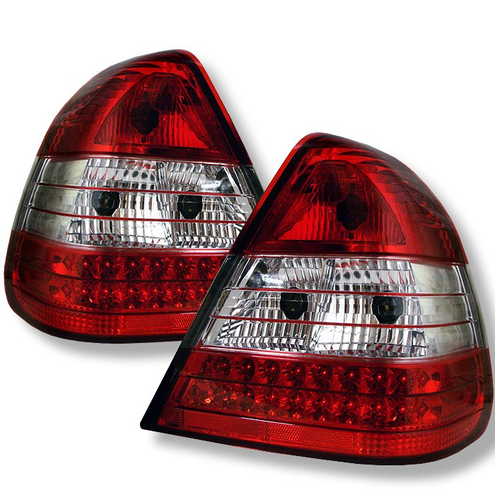 Spyder LED Red/Clear Tail Lights Mercedes Benz W202 C-Class 94-00