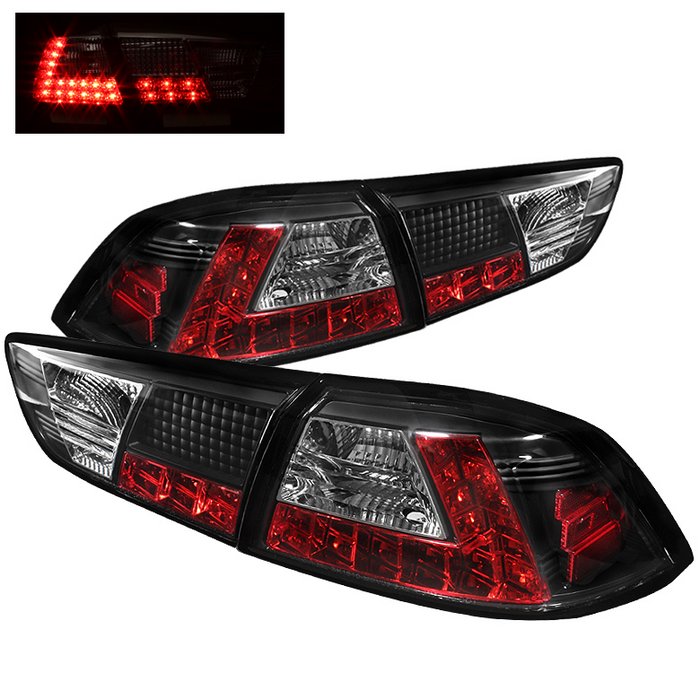 Spyder LED Black Tail Lights Mitsubishi Lancer Evo X 08-09