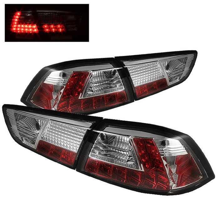 Spyder LED Chrome Tail Lights Mitsubishi Lancer Evo X 08-09