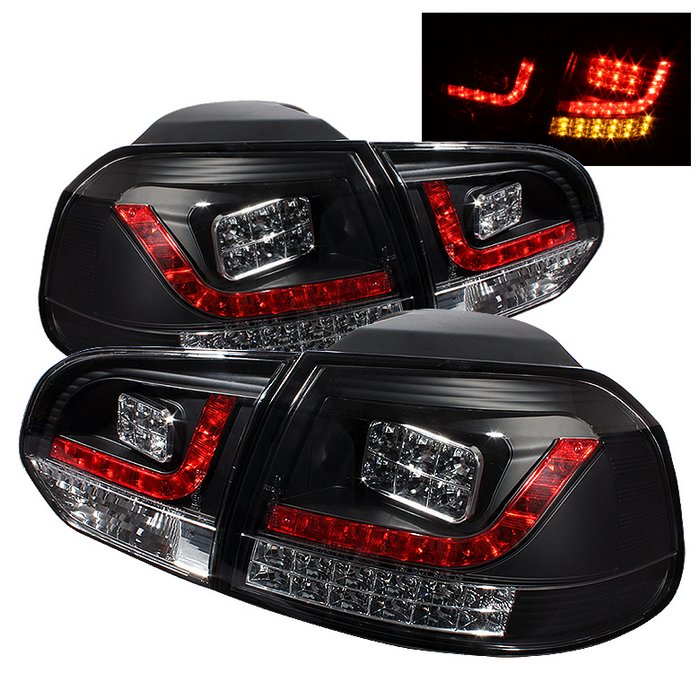 Spyder LED Black Tail Lights Volkswagen Golf GTI 10 Up