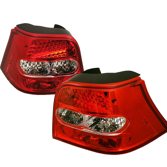 Spyder LED Red/Clear Tail Lights Volkswagen Golf 99-04