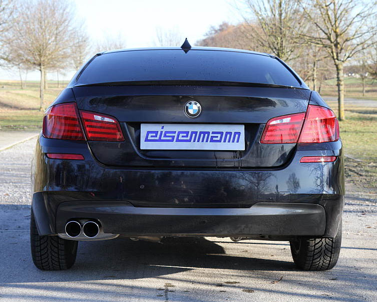 Eisenmann Rear Single Performance Muffler Dual Tips BMW F10 528i 10-12