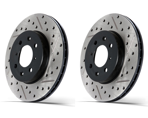 StopTech SportStop Drilled & Slotted Rotors Front Pair Audi A4 A4 Quattro 02-04 A6 A6 Quattro 98-04 A8 A8 Quattro 97-99