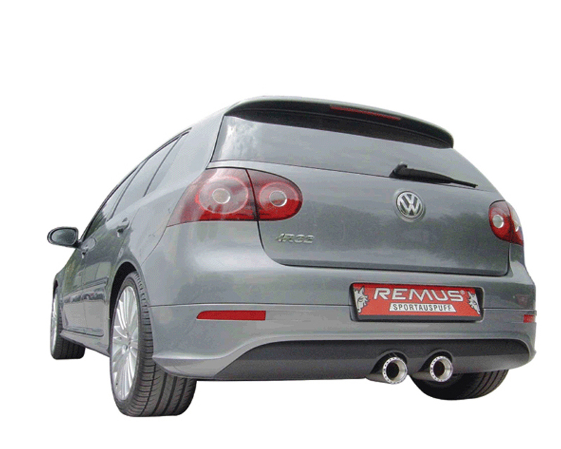 REMUS Round Turbo Design Dual Tip Rear Muffler Volkswagen Golf V R32 3.2L 06+