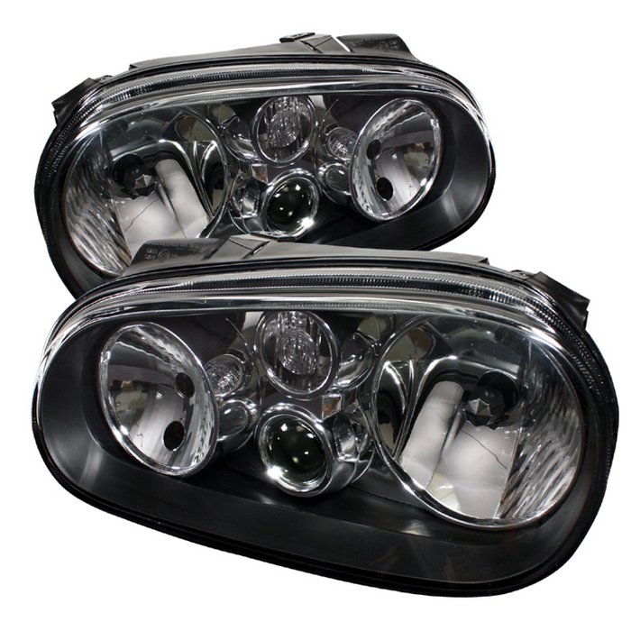 Spyder Black Crystal HeadLights Volkswagen Golf 99-05