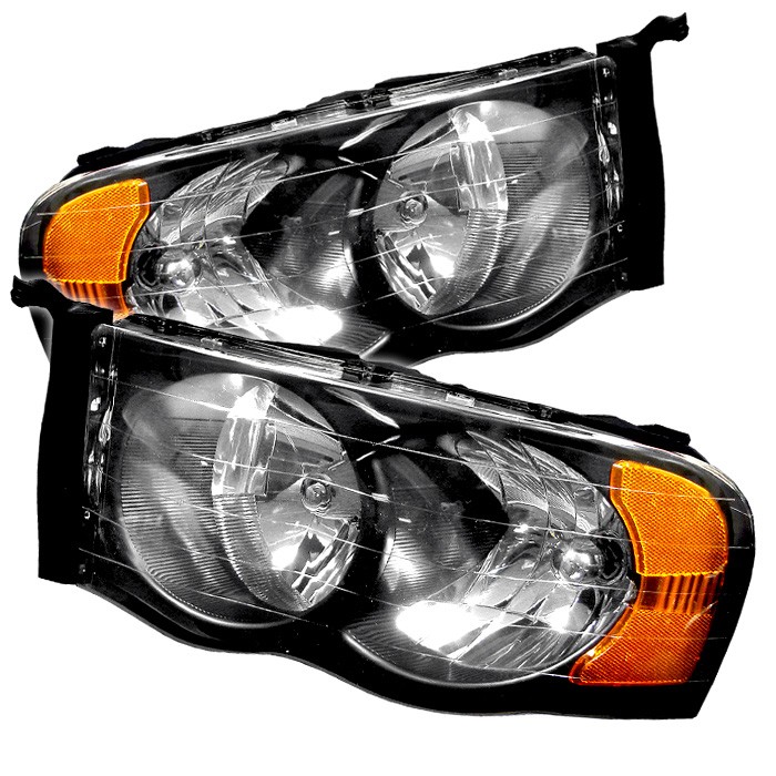 Spyder Black Crystal HeadLights Dodge Ram 1500 2500 3500 02-05