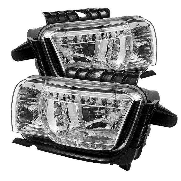 Spyder DRL LED Chrome Crystal HeadLights Chevrolet Camaro 10-12