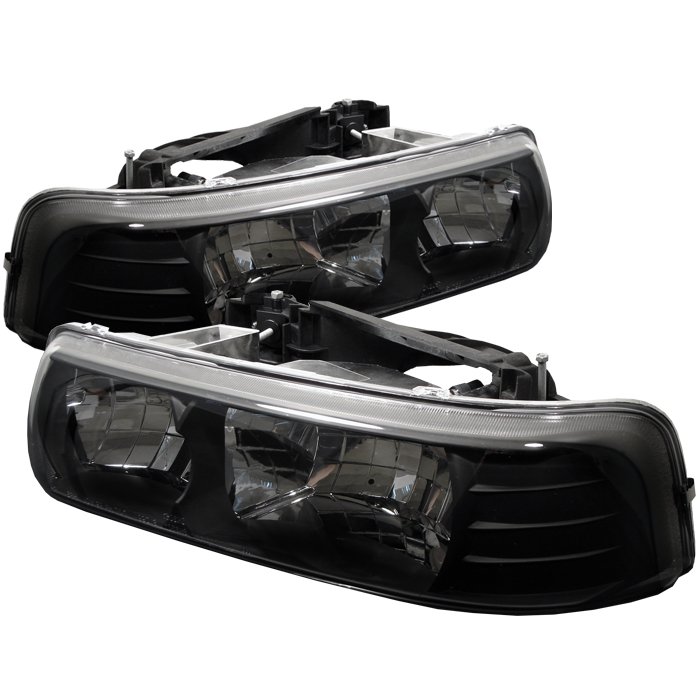 Spyder Black Crystal Headlights Chevrolet Silverado 99-03