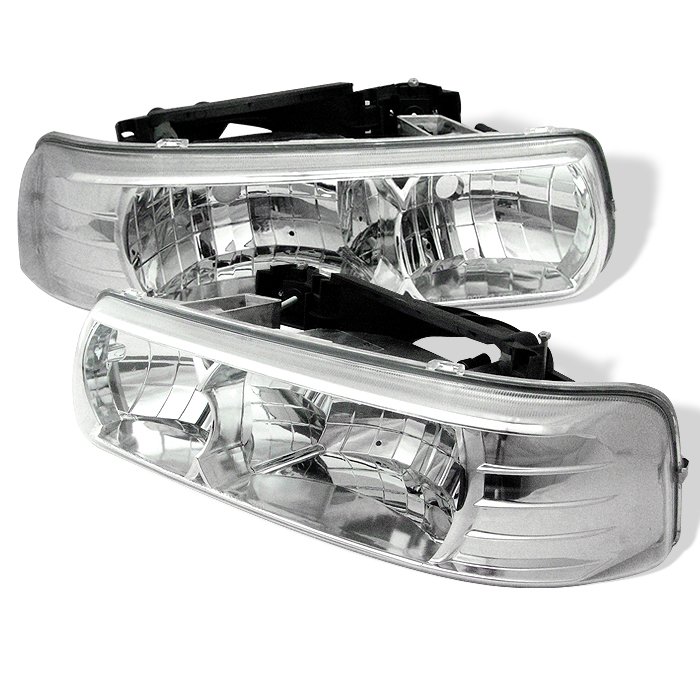 Spyder Chrome Crystal Headlights Chevrolet Silverado 99-03