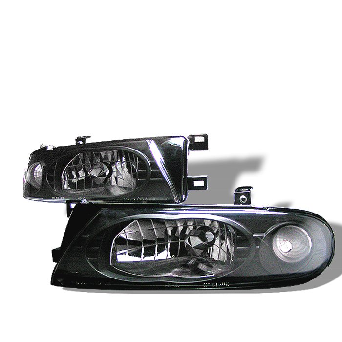 Spyder Black Crystal HeadLights Nissan Altima 93-97