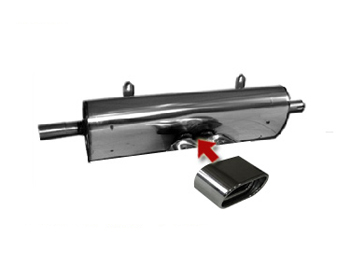 Hofele Stainless Single Oval Tip Sport Muffler Porsche Boxster 2.5L 96-04