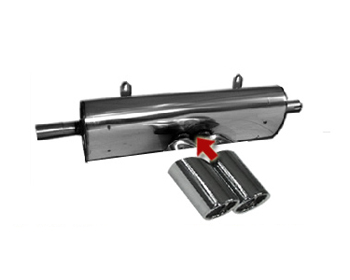 Hofele Stainless Dual Round Tip Sport Muffler Porsche Boxster 2.7L / 3.2L 96-04