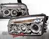 SpecD Chrome Halo LED Projector Headlights Dodge Charger 05-10