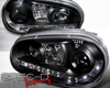 SpecD V1 Black R8 LED Projector Headlights Volkswagen Golf 99-05