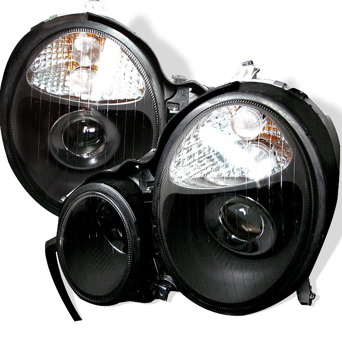 Spyder Black Projector HeadLights Mercedes E-Class W210 00-02