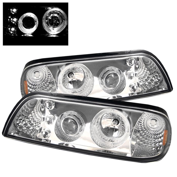 Spyder LED 1Pc Chrome Projector HeadLights Ford Mustang 87-93