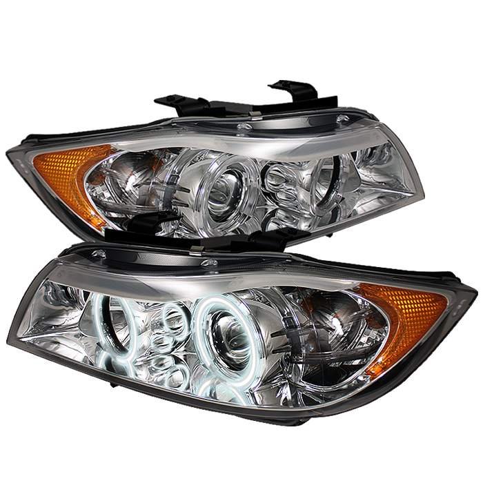 Spyder 4Dr Halo CCFL Amber Chrome Projector HeadLights BMW E90 3-Series 06-08