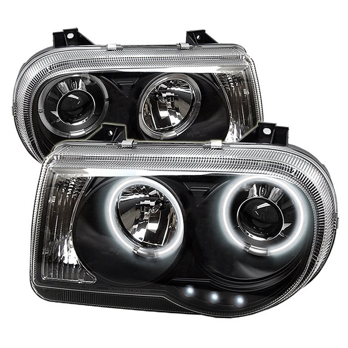 Spyder CCFL LED Black Projector HeadLights Chrysler 300C 05-09