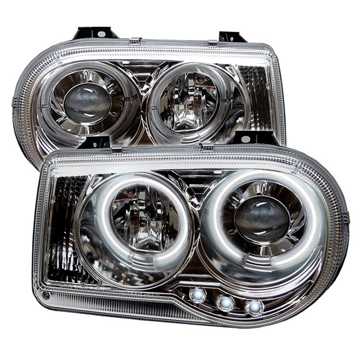 Spyder CCFL LED Chrome Projector HeadLights Chrysler 300C 05-09