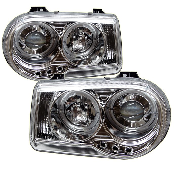 Spyder Halo LED Chrome Projector HeadLights Chrysler 300C 05-09