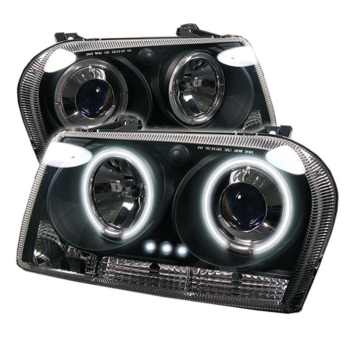 Spyder CCFL LED Black Projector HeadLights Chrysler 300 05-09