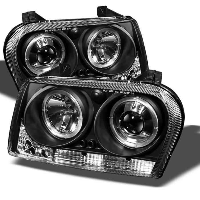 Spyder Halo LED Black Projector HeadLights Chrysler 300 09-10