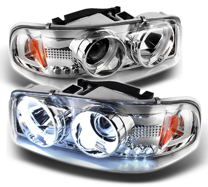 Spyder CCFL Chrome Projector HeadLights GMC Sierra 1500/2500/3500 99-06 GMC Sierra Denali 02-07