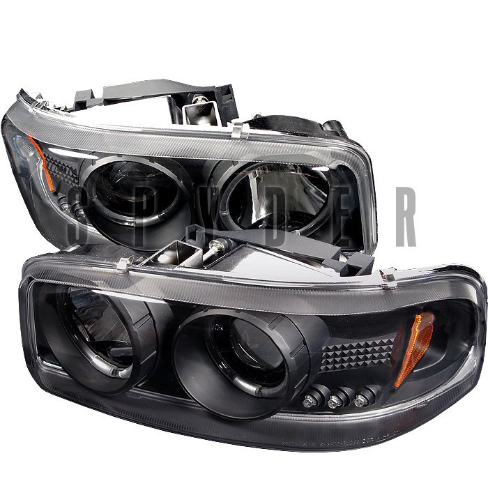 Spyder Black Projector HeadLights GMC Sierra 1500 2500 3500 99-06 GMC Sierra Denali 02-07