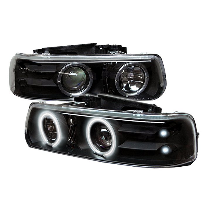 Spyder CCFL LED Black Projector HeadLights Chevrolet Silverado 1500 2500 3500 99-02