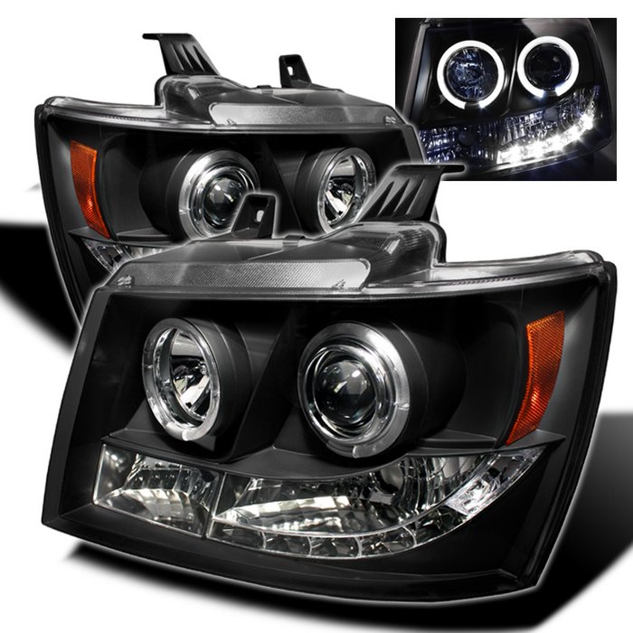 Spyder Halo Black Projector HeadLights Chevrolet Avalanche 07-09