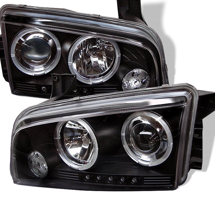 Spyder Non HID Halo LED Black Projector HeadLights Dodge Charger 06-10