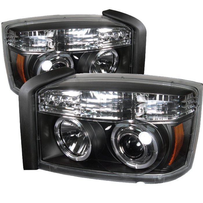 Spyder Halo LED Black Projector HeadLights Dodge Dakota 05-07