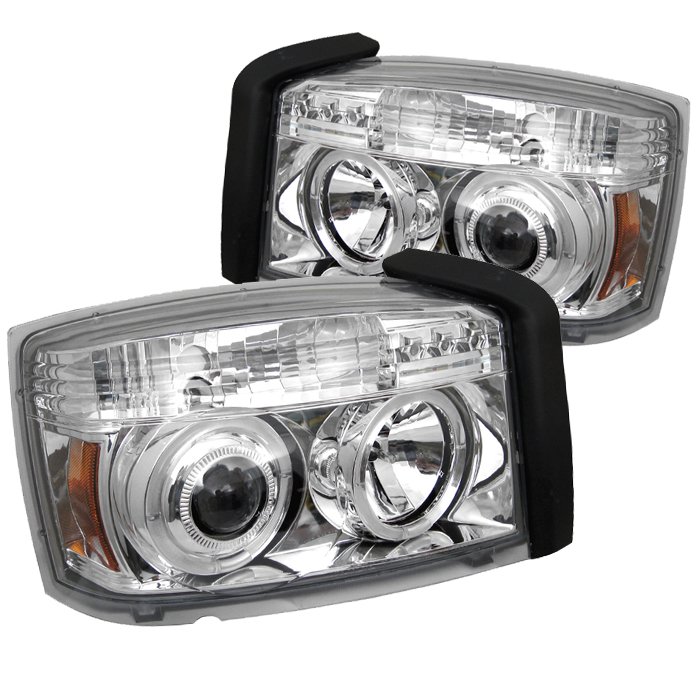 Spyder Halo LED Chrome Projector HeadLights Dodge Dakota 05-07