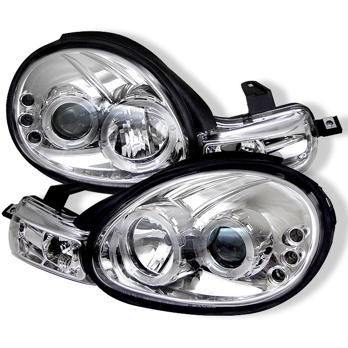 Spyder Halo LED Chrome Projector HeadLights Dodge Neon 00-02