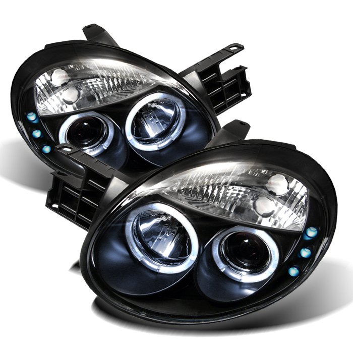 Spyder Halo LED Black Projector HeadLights Dodge Neon 03-05