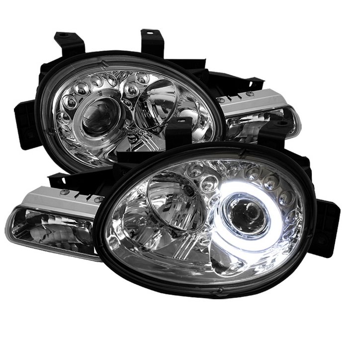 Spyder Halo Chrome Projector HeadLights Dodge Neon 95-99