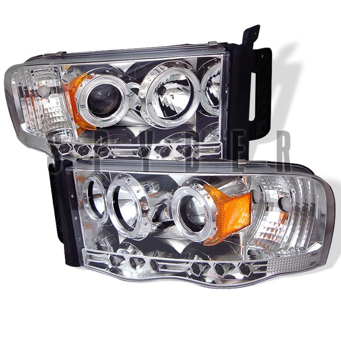 Spyder Halo LED Chrome Projector HeadLights Dodge Ram 1500 2500 3500 02-05